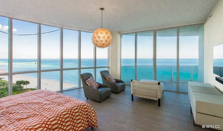 Master Suite with Terrace Access in Residence 701, For Rent at Trump Towers One, Luxury Oceanfront Condos in Sunny Isles Beach, Florida 33160