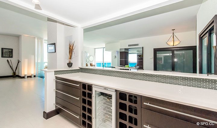 Open Kitchen Design in Penthouse 10 at Sian Ocean Residences, Luxury Oceanfront Condominiums Hollywood Beach, Florida 33019