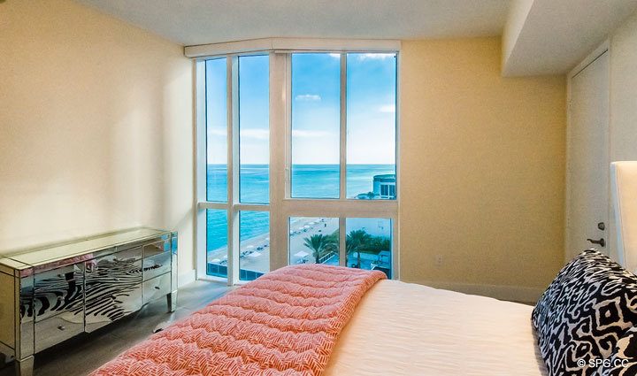 Ocean Views from Guest Room in Residence 701, For Rent at Trump Towers One, Luxury Oceanfront Condos in Sunny Isles Beach, Florida 33160