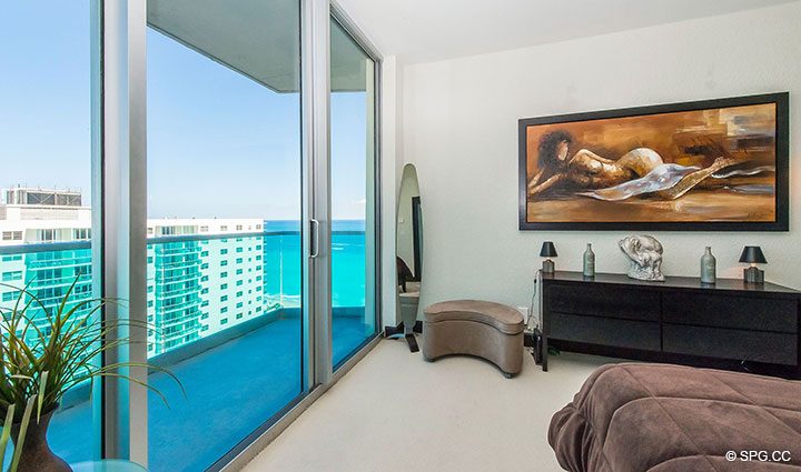 Master Bed Terrace in Penthouse 10 at Sian Ocean Residences, Luxury Oceanfront Condominiums Hollywood Beach, Florida 33019