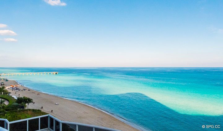 Terrace Northern View from Residence 701, For Rent at Trump Towers One, Luxury Oceanfront Condos in Sunny Isles Beach, Florida 33160