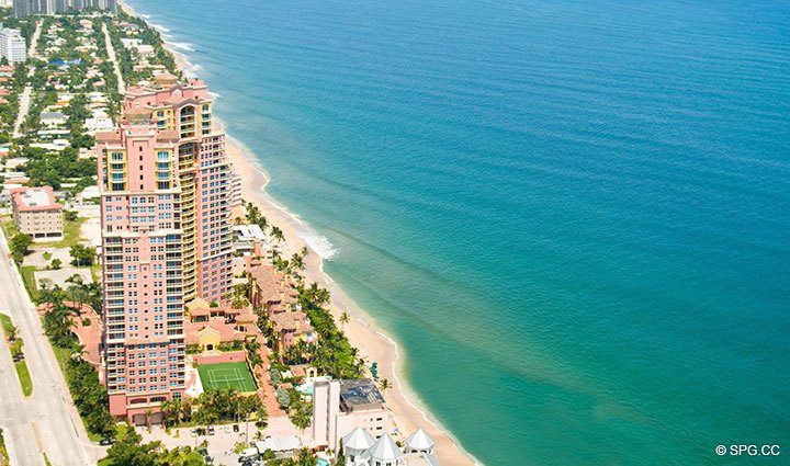 Aerial View of The Palms, Residence 5D, Tower II at The Palms, Luxury Oceanfront Condominiums Fort Lauderdale, Florida 33305 