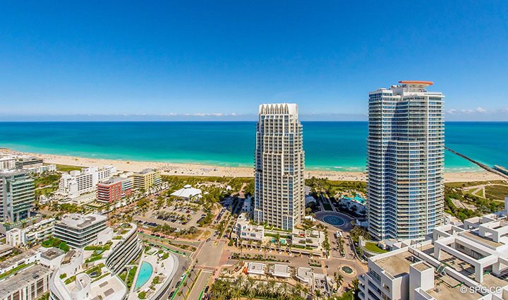 Eastern Ocean Views from Residence 3806 at Portofino Tower, Luxury Waterfront Condominiums in Miami Beach, Florida 33139