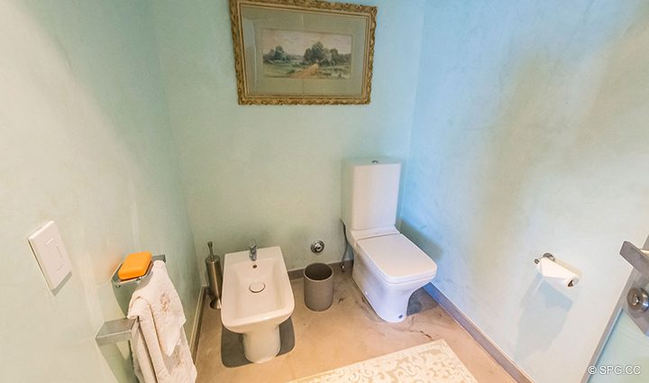 Master Water Closet in Residence 1106 at Acqualina, Luxury Oceanfront Condominiums in Sunny Isles Beach, Florida 33160