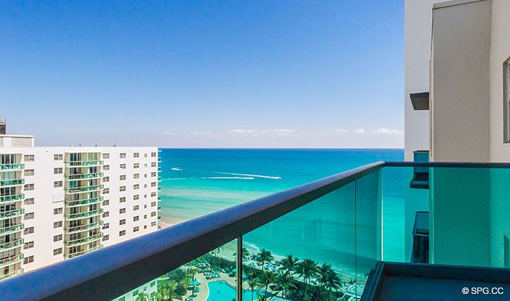 Terrace Ocean Views from Penthouse 10 at Sian Ocean Residences, Luxury Oceanfront Condominiums Hollywood Beach, Florida 33019