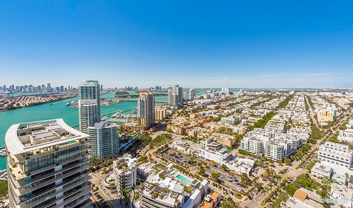 Master Terrace City Views from Residence 3806 at Portofino Tower, Luxury Waterfront Condominiums in Miami Beach, Florida 33139