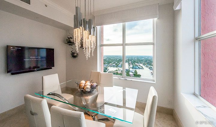 Kitchen Dining Room in Penthouse Residence 26A, Tower I at The Palms, Luxury Oceanfront Condos in Fort Lauderdale, Florida 33305.