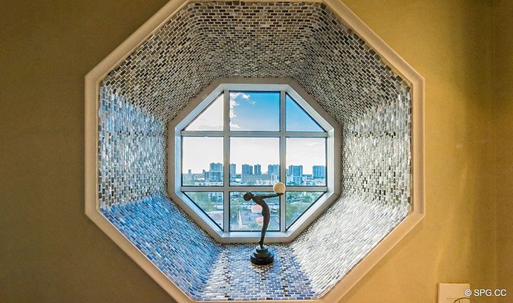 Guest Bath Window in Residence 1106 at Acqualina, Luxury Oceanfront Condominiums in Sunny Isles Beach, Florida 33160