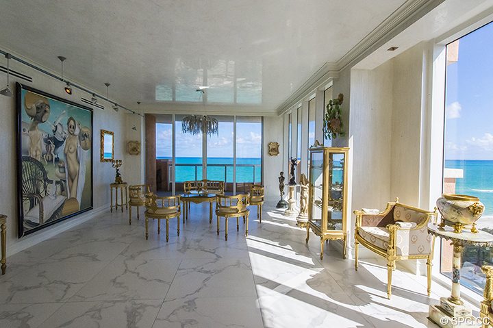 Renovated Living Area Residence 1106 at Acqualina, Luxury Oceanfront Condominiums in Sunny Isles Beach, Florida 33160
