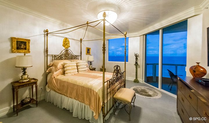 Master Suite Evening View at Residence 1106 at Acqualina, Luxury Oceanfront Condominiums in Sunny Isles Beach, Florida 33160