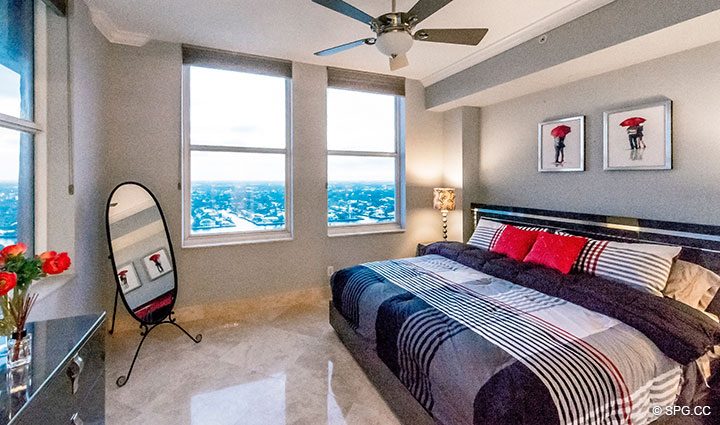 Guest Bedroom inside Penthouse Residence 26A, Tower I at The Palms, Luxury Oceanfront Condos in Fort Lauderdale, Florida 33305.
