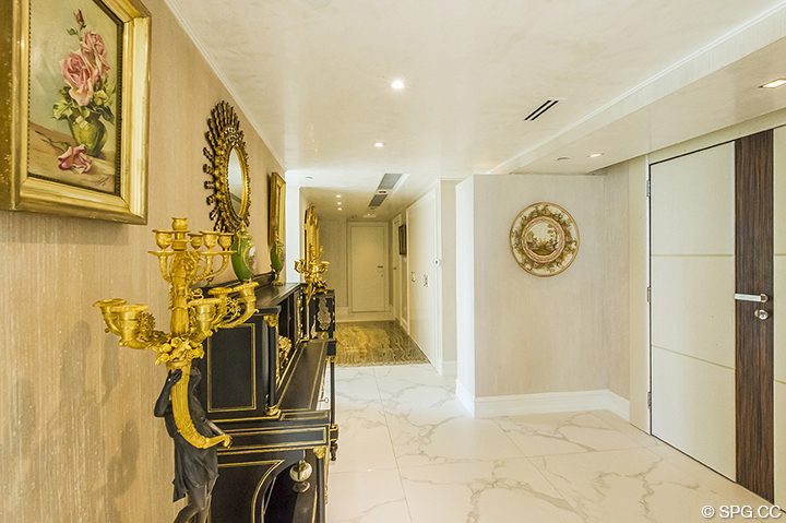 Foyer inside Residence 1106 at Acqualina, Luxury Oceanfront Condominiums in Sunny Isles Beach, Florida 33160