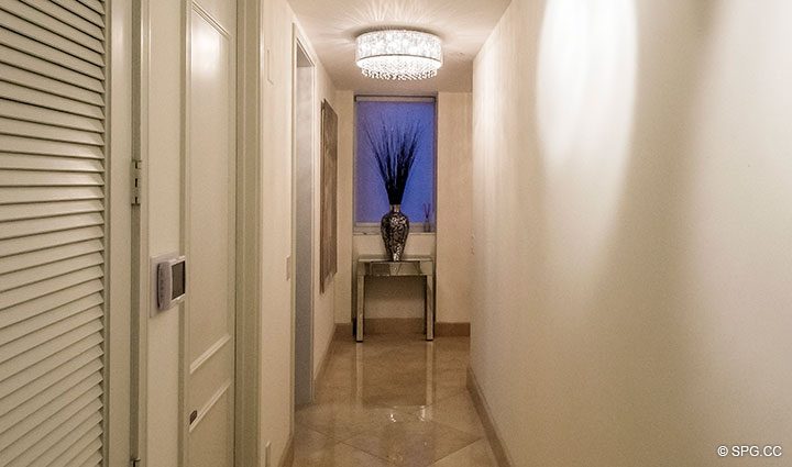 Hall in Penthouse Residence 26A, Tower I at The Palms, Luxury Oceanfront Condos in Fort Lauderdale, Florida 33305.