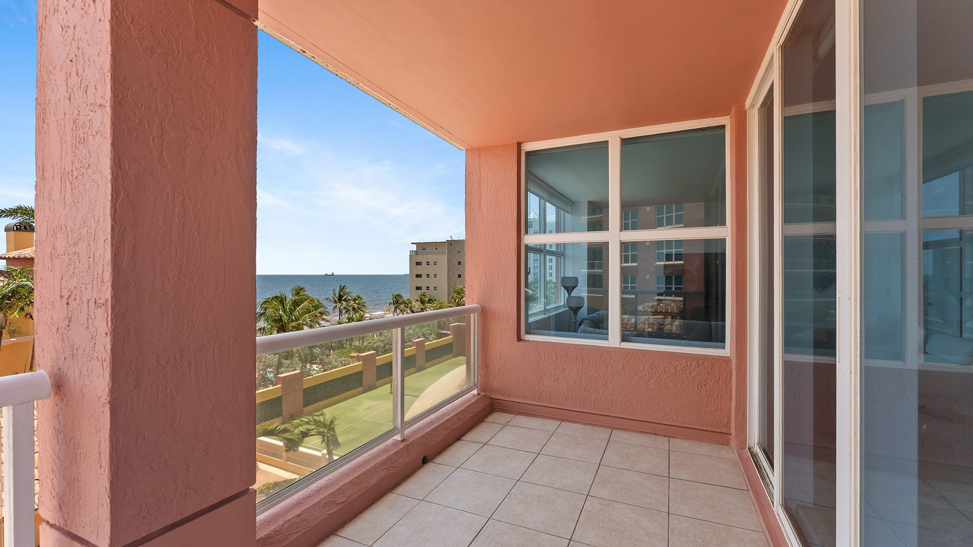 Terrace View from Residence 6C, Tower I at The Palms, Luxury Oceanfront Condominiums Fort Lauderdale, Florida 33305