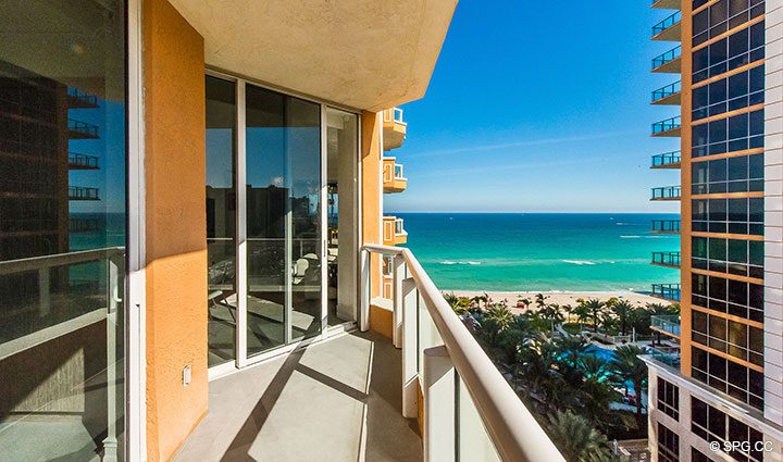 Ocean Views from Second Terrace at Residence 1106 at Acqualina, Luxury Oceanfront Condominiums in Sunny Isles Beach, Florida 33160