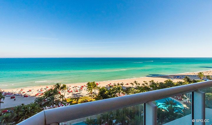Southeast Views from Residence 1106 at Acqualina, Luxury Oceanfront Condominiums in Sunny Isles Beach, Florida 33160