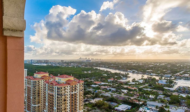 Gorgeous Downtown Views from Penthouse Residence 26A, Tower I at The Palms, Luxury Oceanfront Condos in Fort Lauderdale, Florida 33305.
