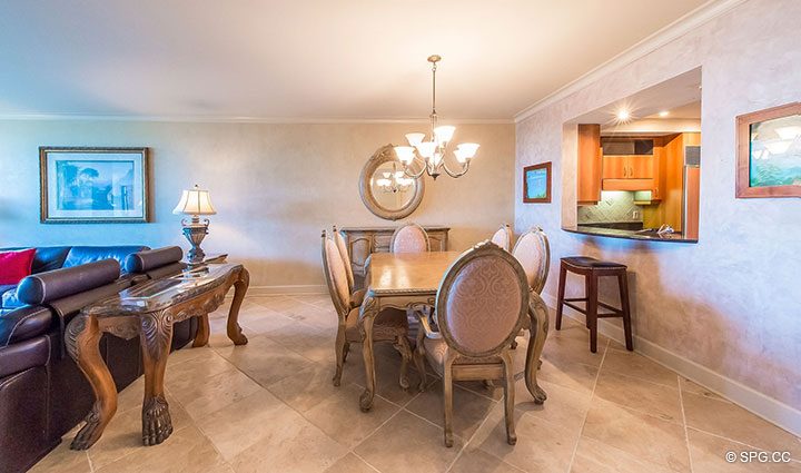 Dining Room inside Residence 6A, Tower II For Sale at The Palms, Luxury Oceanfront Condominiums Fort Lauderdale, Florida 33305