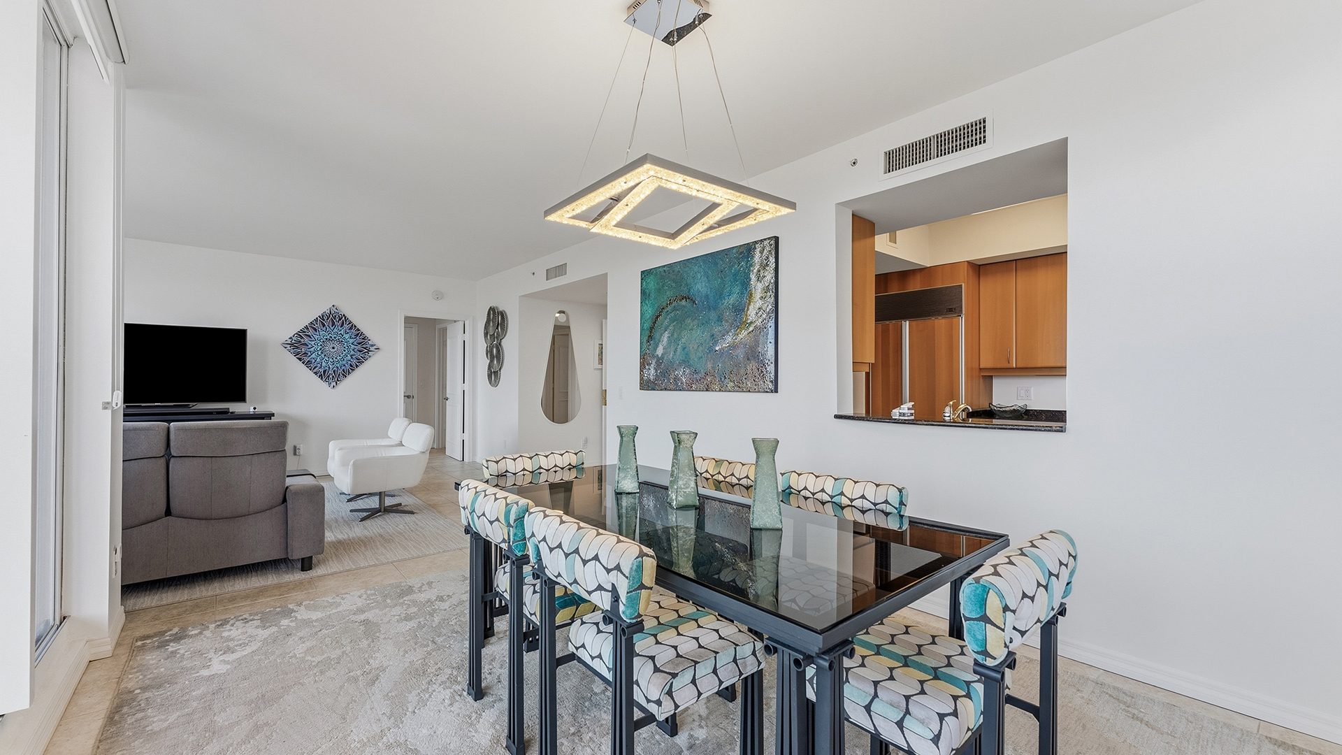 Belle Salon Vue intérieur Residence 6C, Tower I à The Palms, Luxe Oceanfront Condominiums Fort Lauderdale, Florida 33305