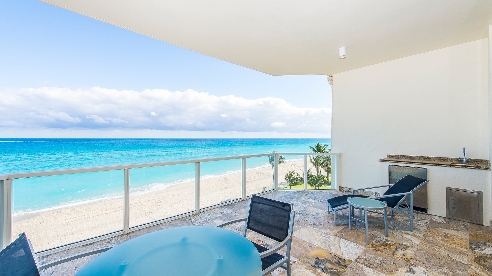 Ocean Views from Residence 507 at Bellaria, Luxury Oceanfront Condominiums in Palm Beach, Florida 33480.