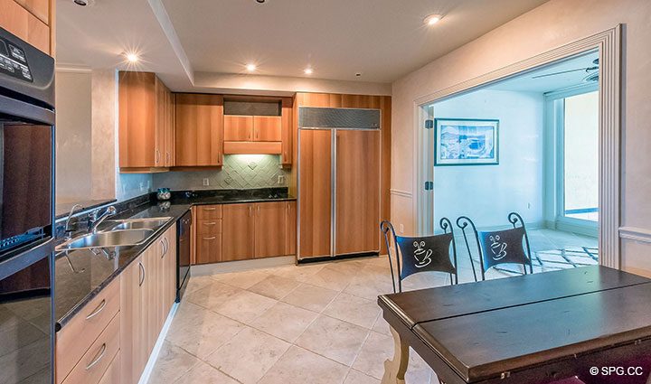 Spacious Gourmet Kitchen inside Residence 6A, Tower II For Sale at The Palms, Luxury Oceanfront Condominiums Fort Lauderdale, Florida 33305