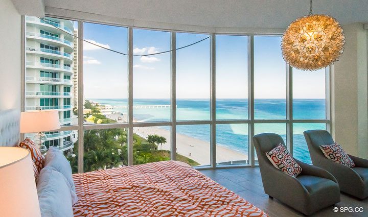 Well-Appointed Master Suite inside Residence 701, For Rent at Trump Towers One, Luxury Oceanfront Condos in Sunny Isles Beach, Florida 33160