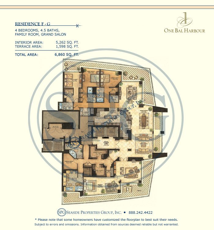 Residence FG Floorplan at One Bal Harbour, Luxury Oceanfront Condo