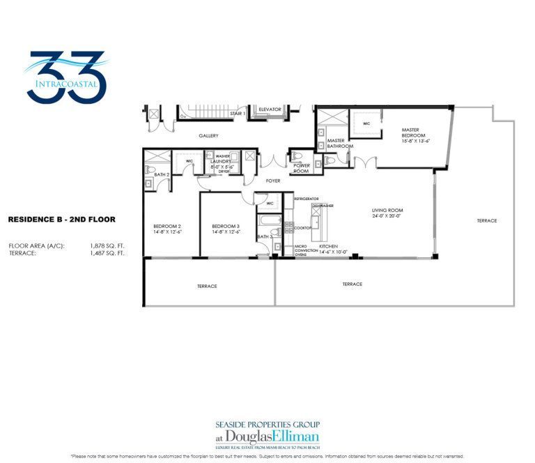 B2Floorplan for 33 Intracoastal, Luxury Waterfront Condominiums in Fort Lauderdale, Florida 33306