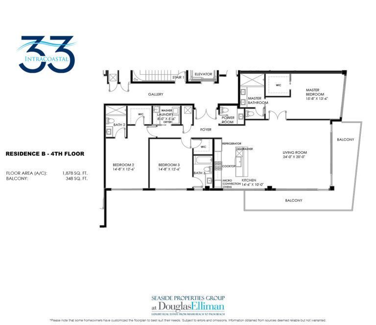 B4 Floorplan for 33 Intracoastal, Luxury Waterfront Condominiums in Fort Lauderdale, Florida 33306