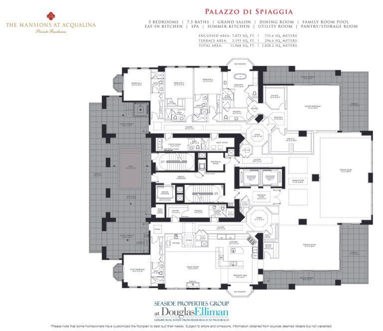 Mansions at Acqualina, Palazzo Di Spiaggia Floorplan