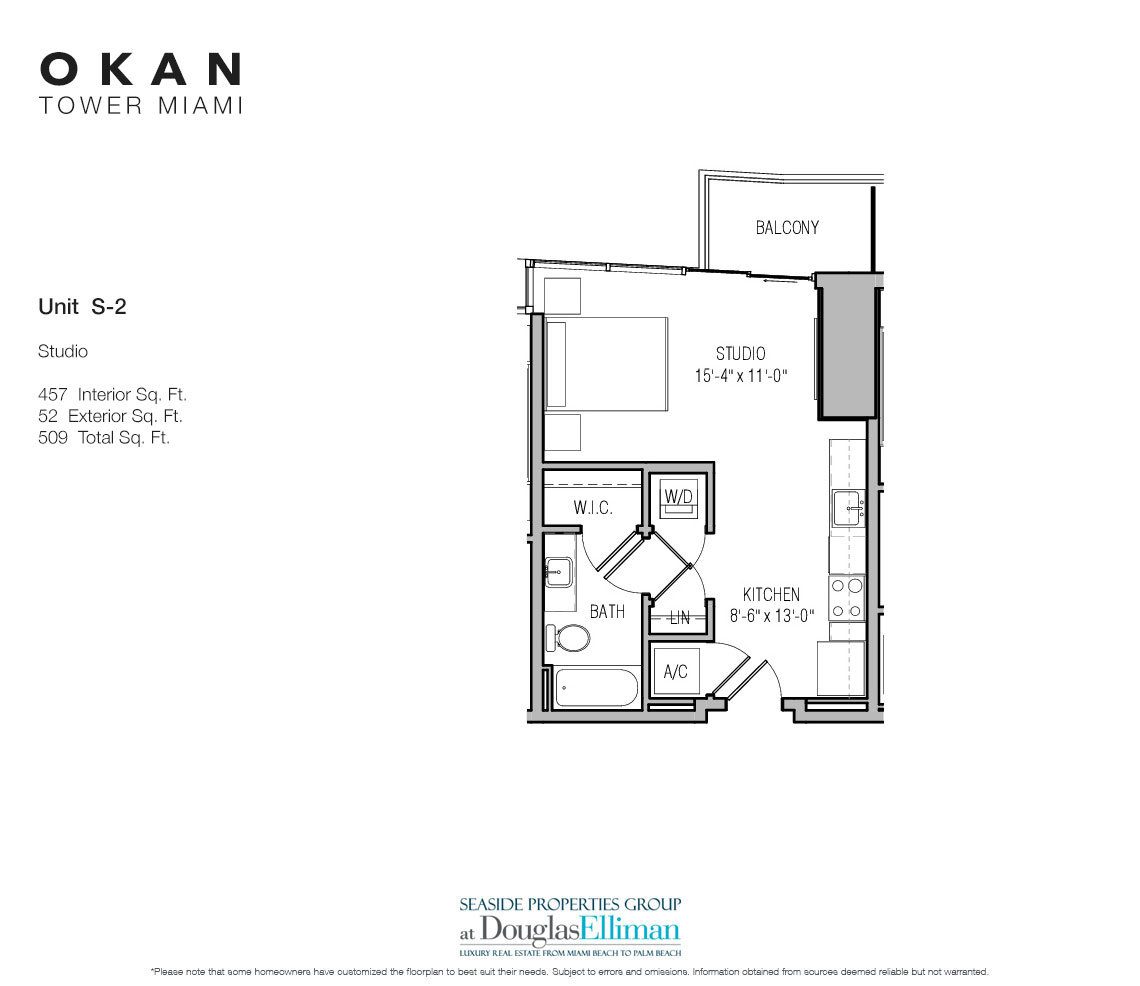 The Unit S-2 Floorplan Okan Tower, Luxury Condos in Miami, Florida 33136