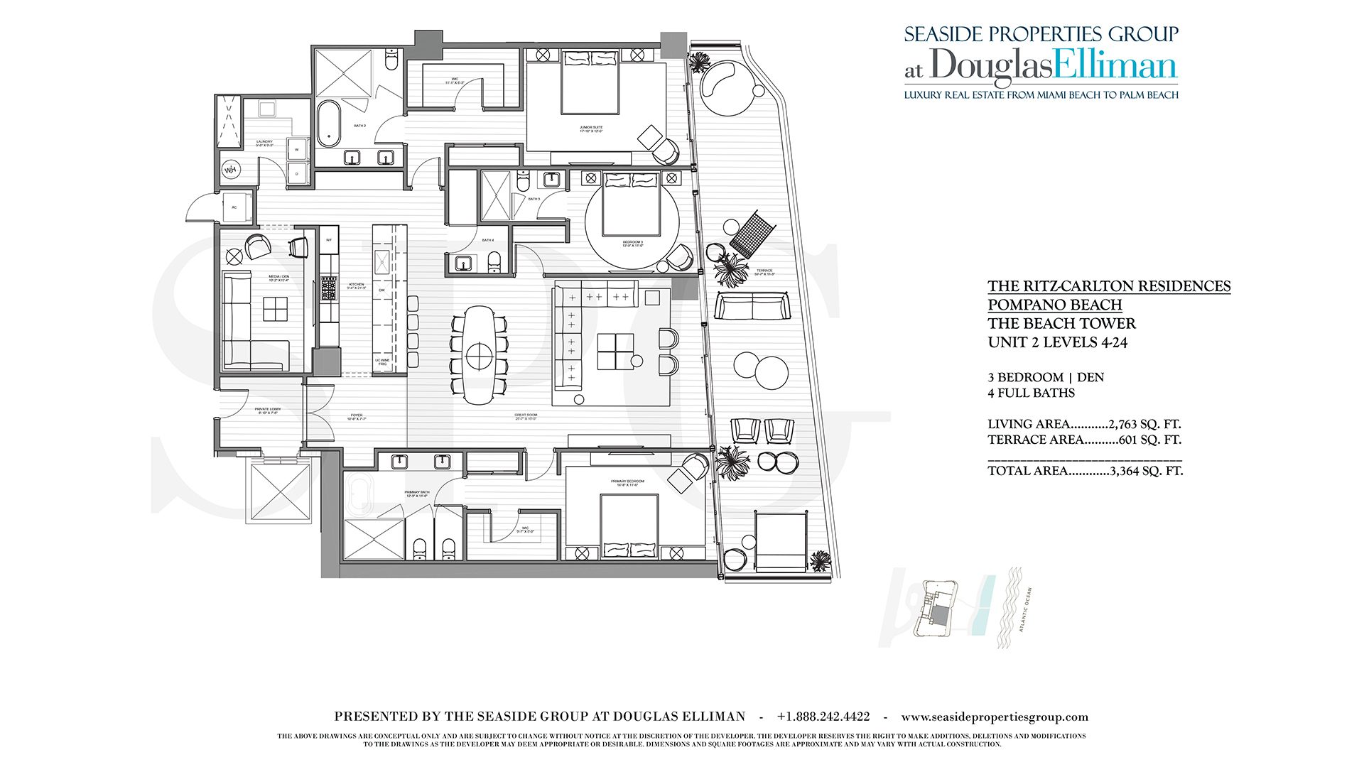 Floorplan for Unit 2 Levels 4-24