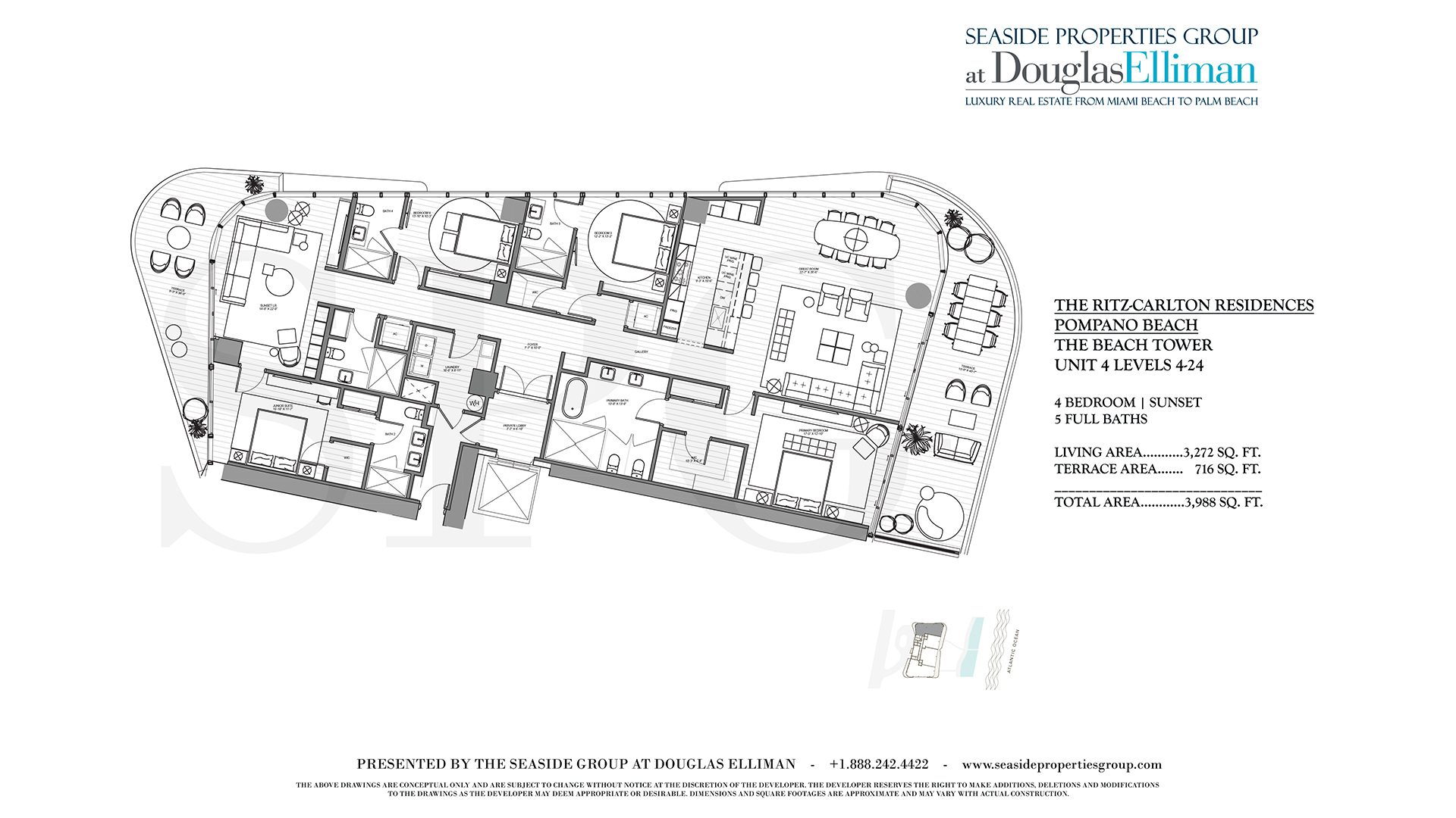 Floorplan for Unit 4 Levels 4-24