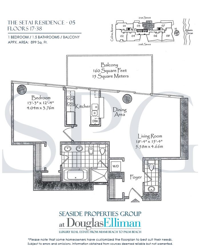 Residence 05 Floorplan at The Setai, Luxury Oceanfront Condo Residences on Miami Beach, Florida 33139