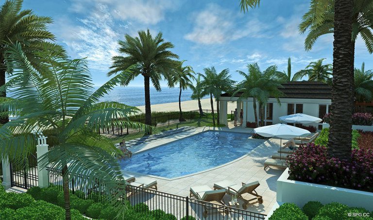 Pool at 4001 North Ocean, Luxury Oceanfront Condominiums Located at 4001 North Ocean Boulevard, Gulf Stream, FL 33483 