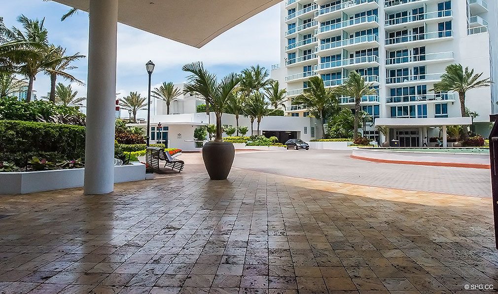 Entrance to Continuum, Luxury Oceanfront Condos Located at 50-100 South Pointe Dr, Miami Beach, FL 33139