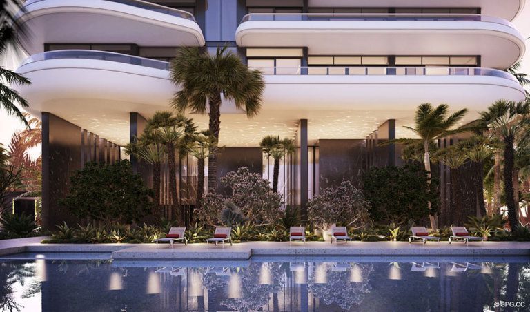 Pool at Faena House, Luxury Oceanfront Condominiums Located at 3201 Collins Ave, Miami Beach, FL 33140