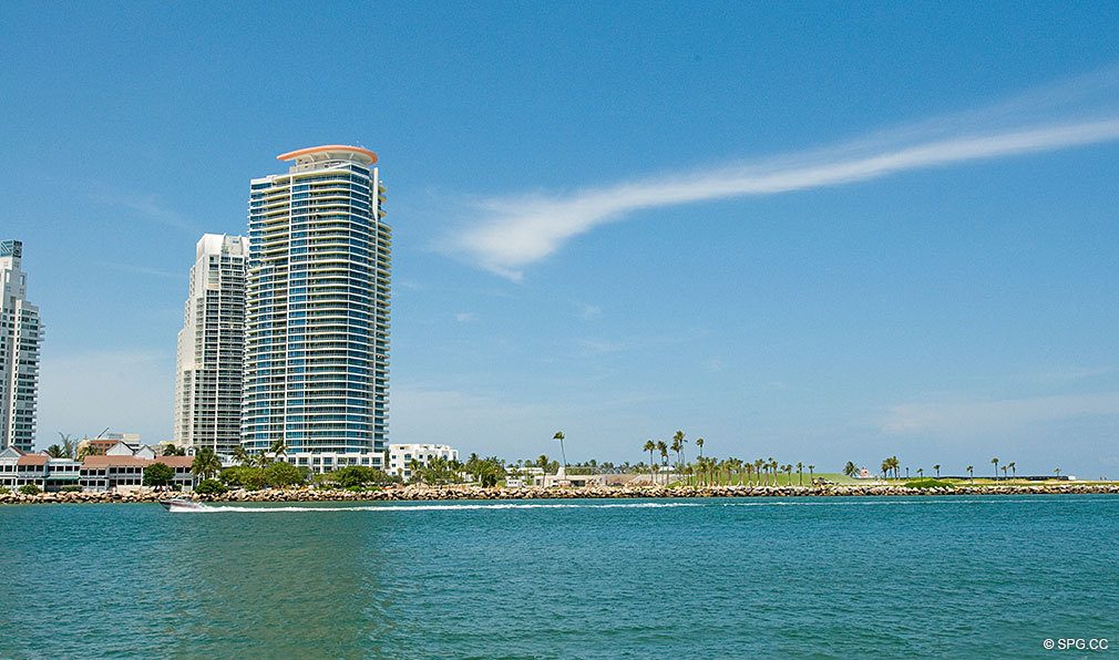 View of South Beach from Fisher Island, Luxury Oceanfront Condos Located at One Fisher Island Dr, Fisher Island, FL 33109