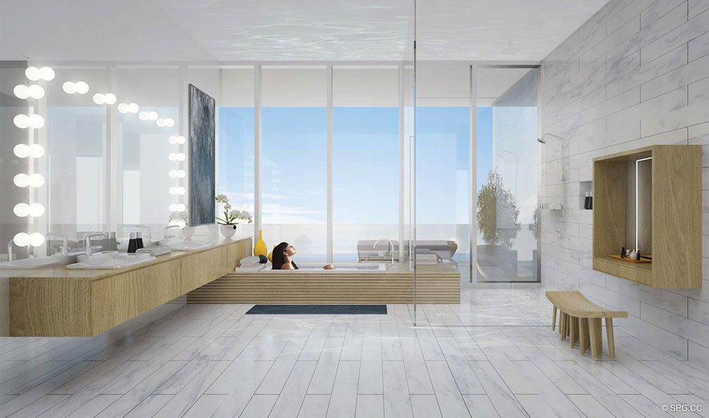 Master Bathroom at Grove at Grand Bay, Luxury Waterfront Condominiums at 2669 South Bayshore Dr, Miami, FL 33133