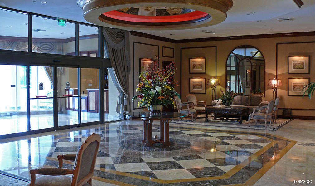 L'Ambiance Lobby, Luxury Oceanfront Condominiums Located at 4240 Galt Ocean Dr, Ft Lauderdale, FL 33308