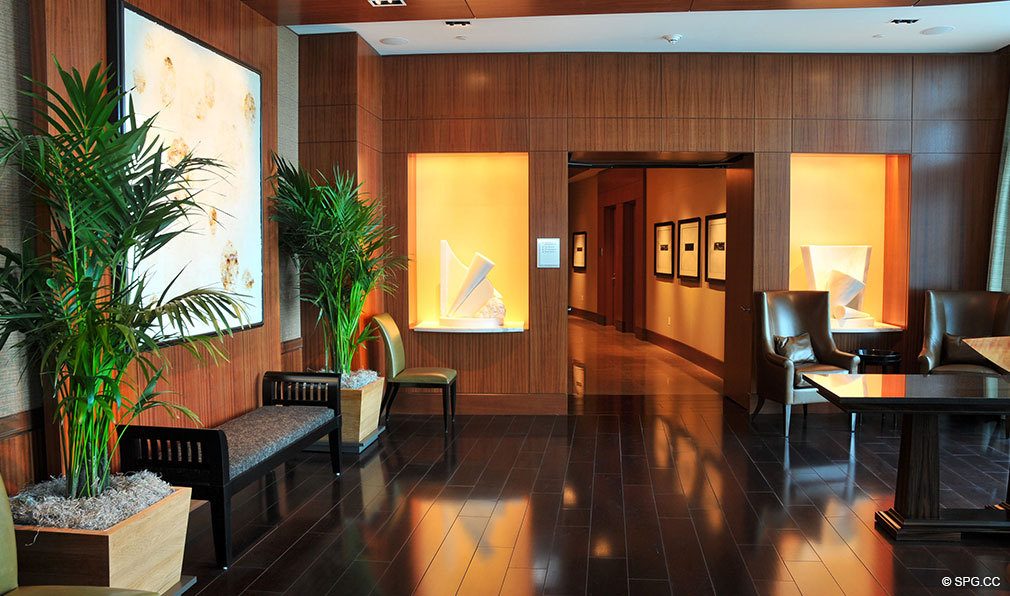 Lobby at One Bal Harbour, Luxury Oceanfront Condominiums Located at 10295 Collins Ave, Bal Harbour, FL 33154