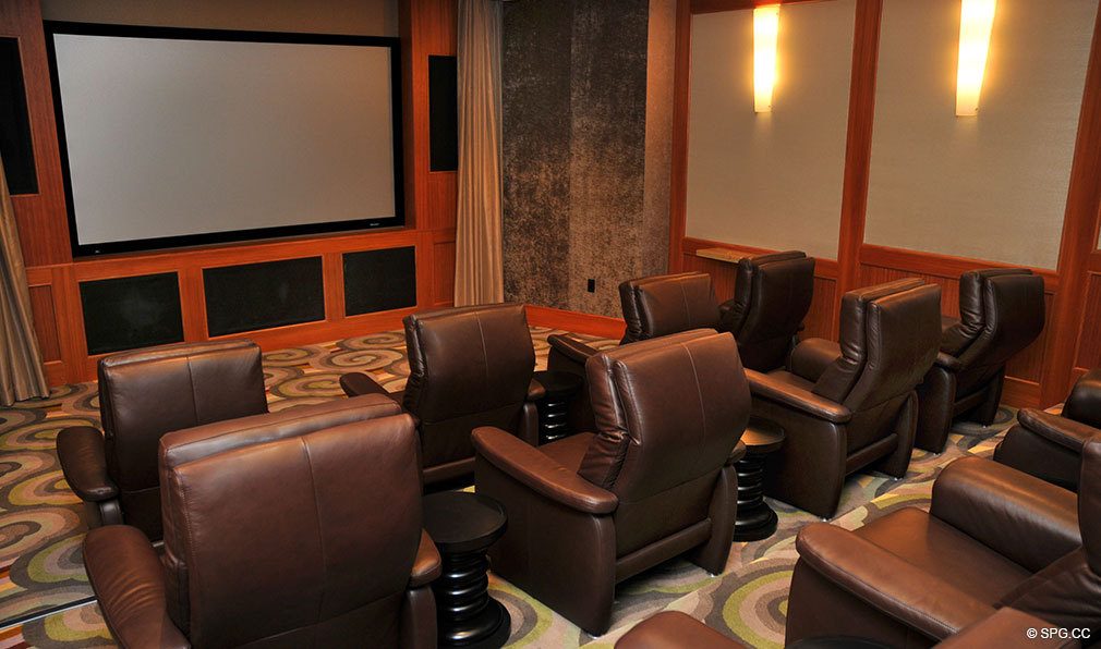 One Bal Harbour Screening Room, Luxury Oceanfront Condominiums Located at 10295 Collins Ave, Bal Harbour, FL 33154