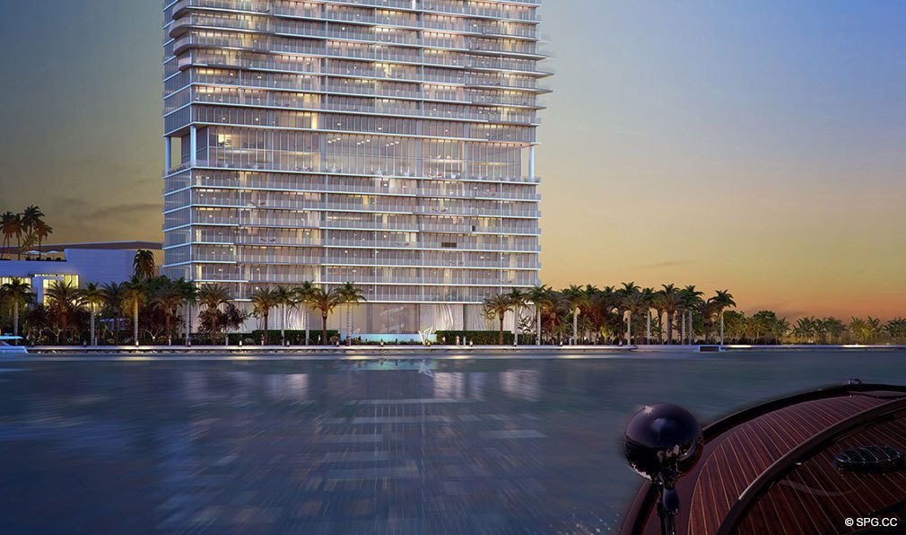 One Paraiso from the Water, Luxury Waterfront Condominiums Located at 701 NE 31st St, Miami, FL 33137
