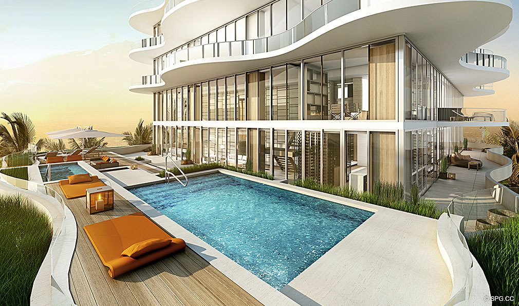 Pool at Regalia, Luxury Oceanfront Condominiums Located at 19505 Collins Ave, Sunny Isles Beach, FL 33160