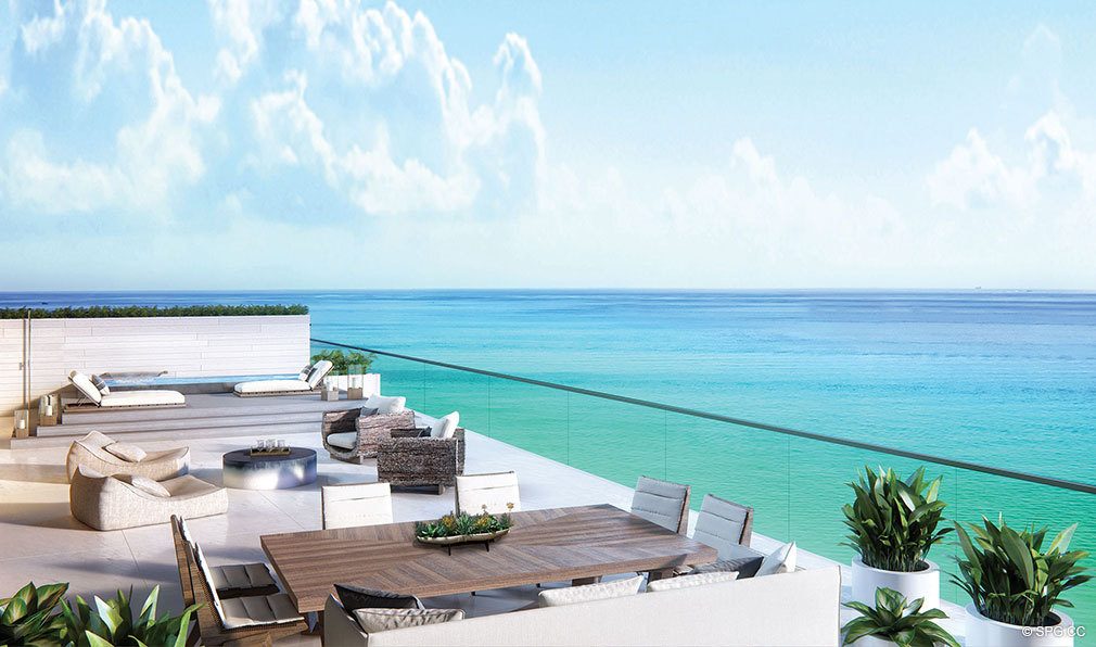 Oceanfront Terrace Design for Auberge Beach Residences, Luxury Oceanfront Condos in Ft Lauderdale