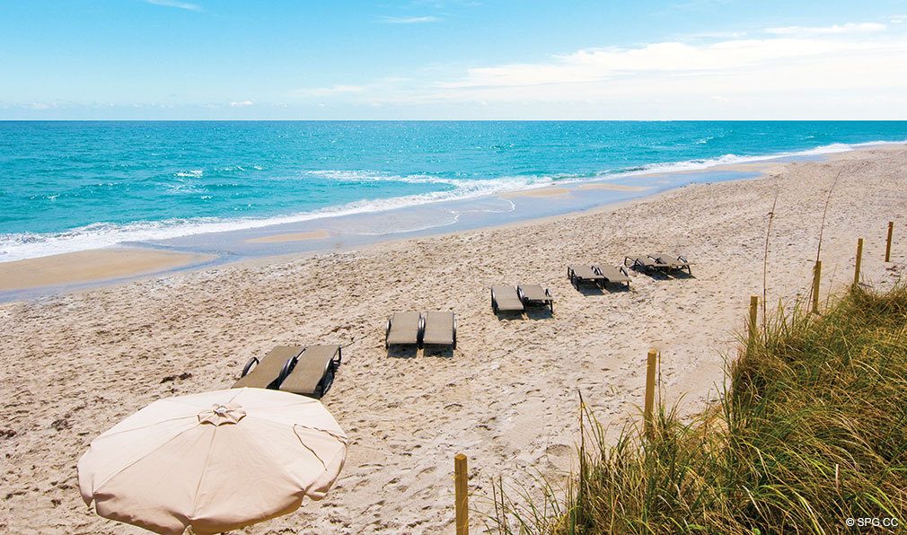 Private Beach at Bellaria, Luxury Oceanfront Condominiums Located at 3000 South Ocean Blvd, Palm Beach, FL 33480